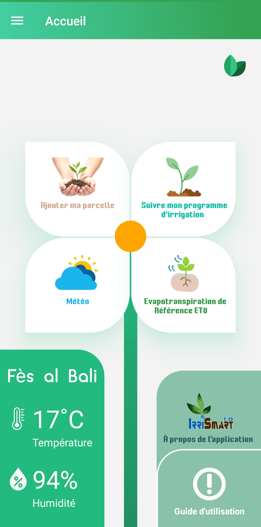 Irri-Smart App Interface
